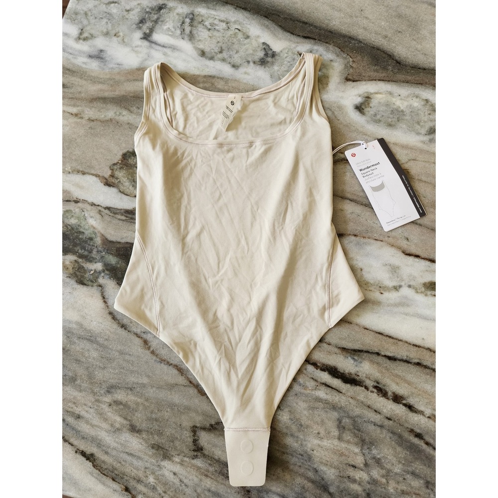NWT Lululemon Nulu Square-Neck Sleeveless Bodysuit Mojave Tan Size S
